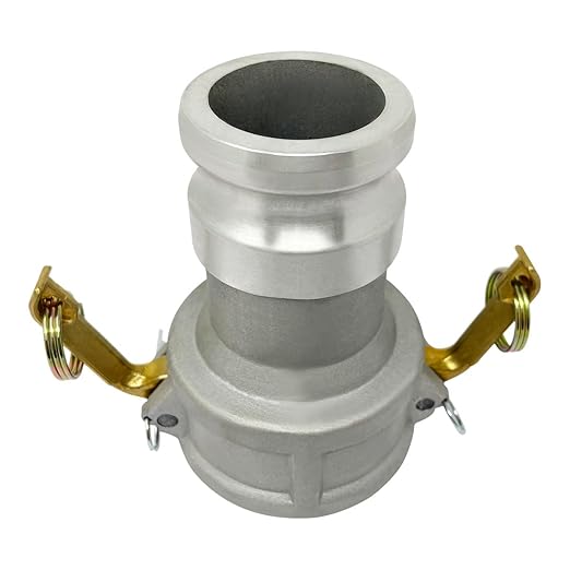 Gloxco Aluminum Type DA Cam and Groove Hose Fitting, Reducer, 3" Female Coupler x 2-1/2" Male Adapter (CAM-3025-DA-AL)
