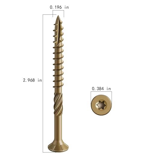 #10 * 3" Deck Screws, (137pcs) 2 lbs.Exterior Wood Screws, Rust Resistant epoxy Coated, Bronze, T25 Star Bit