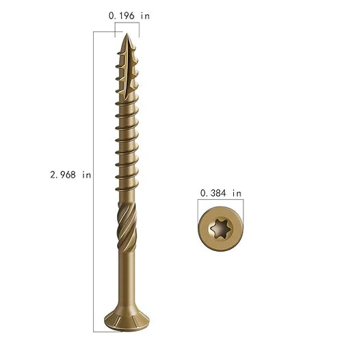#10 * 3" Deck Screws, (1030pcs) 15 lbs.Exterior Wood Screws, Rust Resistant epoxy Coated, Bronze, T25 Star Bit
