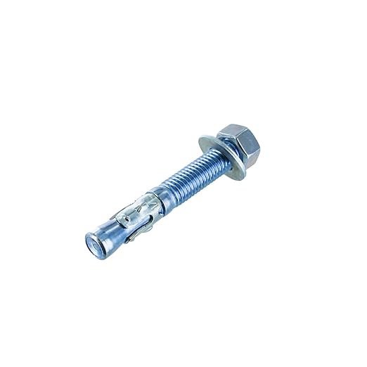 Conquest 1/2" x 3-3/4" Zinc Plated Wedge Anchors (Box of 25) – High Performance Concrete Anchors – Rust Resistant Zinc Plating for Dry Interior Environments – Heavy Duty Fastener for Concrete