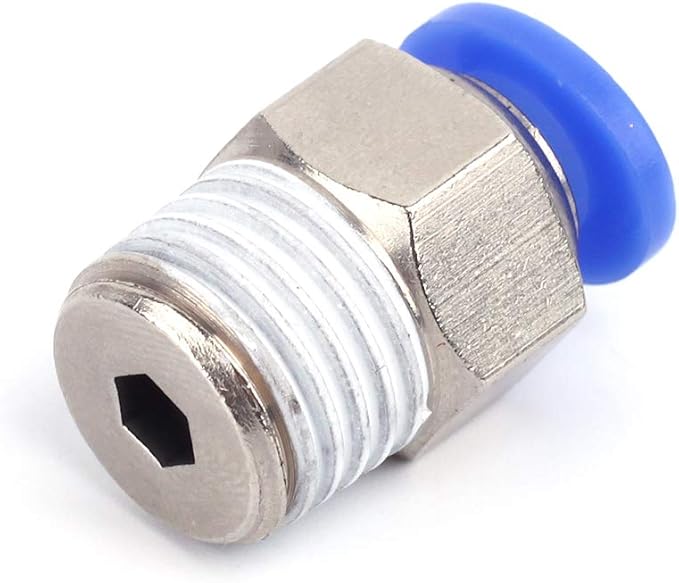 SNS 1/4"Tube OD x 1/4 NPT Male Straight Nickel Plated Brass Push to Connect Pneumatic Fittings（10 PCS） SPC1/4-02NPTBE
