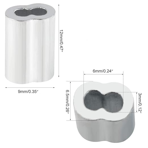 3/32"(2.5mm) Aluminum Crimping Loop Sleeves, Wire Rope Sleeves, Double Crimp Sleeve Cable Ferrule for Wire Rope and Cable 100PCS (3/32"(2.5MM))