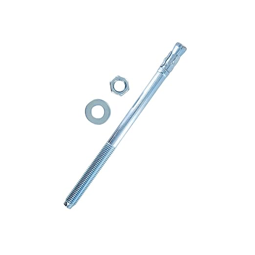 Conquest 5/8" x 10" Zinc Plated Wedge Anchors (Box of 10) - High Performance Concrete Anchors - Rust Resistant Zinc Plating for Dry Interior Environments - Heavy Duty Fastener for Concrete