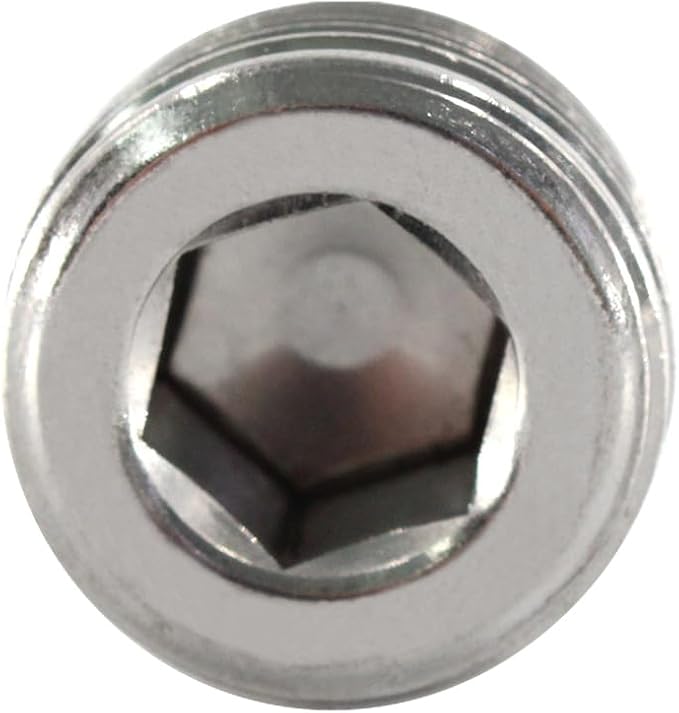 Stainless Steel Pipe Fitting 1/2" NPT Hexagonal Countersunk Male Thread Pipe Plug, 3PCS