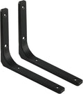SAYAYO Black Shelf Bracket, 12 Inch L Shape Wall Bracket Heavy Duty Metal Bracket Hanging Angle Brackets Shelf Support, 2 PCS