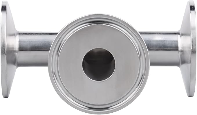 DERNORD Clamp Tee 3 Way Stainless Steel 304 Sanitary Fitting Fits 1.5" Tri-clamp, 19mm Pipe OD