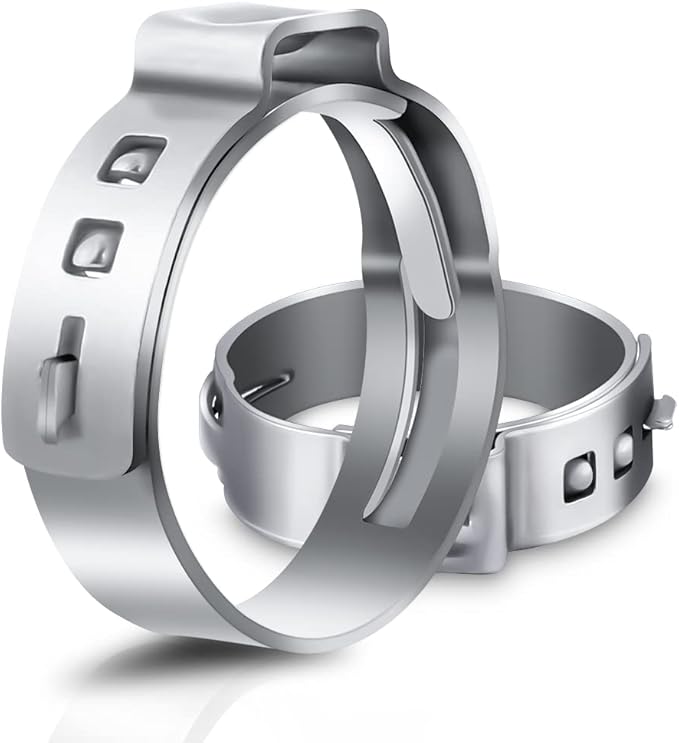 50 PCS 1Inch PEX Cinch Clamps Rings, 304 Stainless Steel PEX Fitting Clamps Pinch Crimp Rings for PEX Tubing Pipe Fitting Connections (Silver-1inch(50PCS))