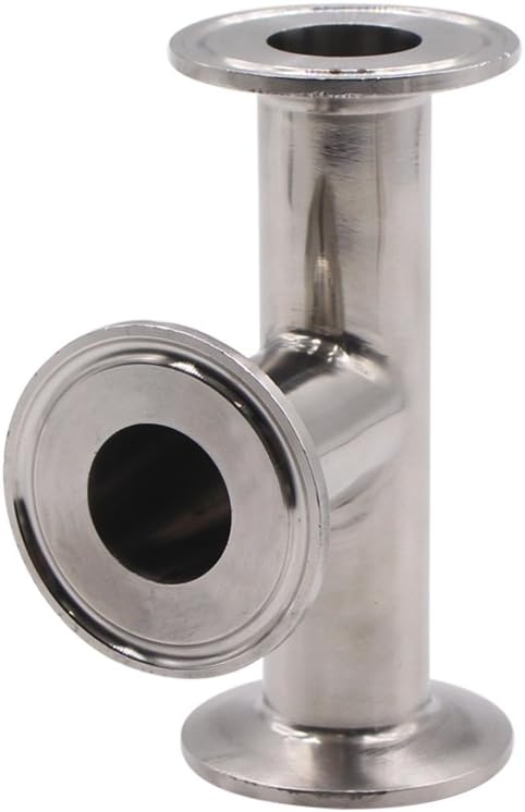 DERNORD Clamp Tee 3 Way Stainless Steel 304 with 3 Silicone Gaskets Fits 1.5" Tri Clamp, 25mm Pipe OD Sanitary Fittings(1 inch)