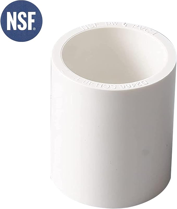 Rainbow Dream 1-1/4 Inch PVC Coupling Adapter Pipe Fitting (Socket x Socket) - 6 Pack, White