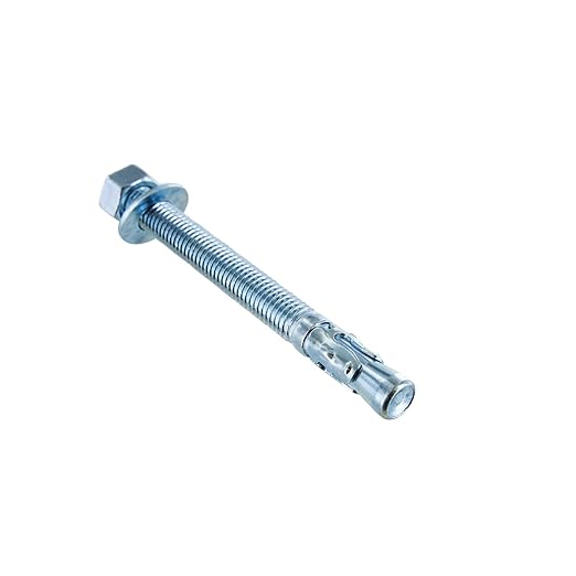 Conquest 1/2" x 5-1/2" Zinc Plated Wedge Anchors (Box of 25) – High Performance Concrete Anchors – Rust Resistant Zinc Plating for Dry Interior Environments – Heavy Duty Fastener for Concrete