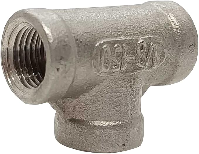 AF Hydro Stainless Steel SS316 Tee Pipe Fitting, 1/2''NPT Female Thread, Pressure Rating up to 150 PSI, Class 150 Connector Adapter, 2 pcs in a pack