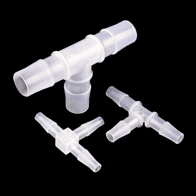 3/16" Tee Fitting Equal Barb 3 Way Hose Barb Adapter for Fuel Gas Liquid Air (Pack of 5)