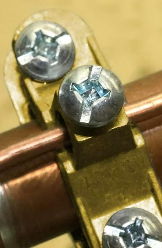 Pipe Grounding Clamp 1-1/4" - 2" Diameter Pipe Grounding Clamp Bronze with wire connector lug 10 AWG - 2 AWG Used to connect Water Pipe/Metal Pipe/Conduit to electrical grounding system (1)