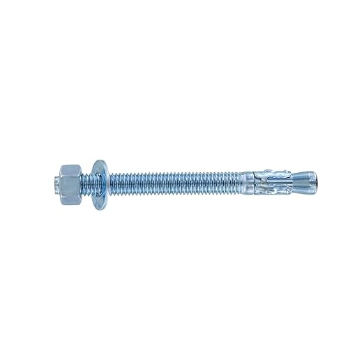 Conquest 1/2" x 5-1/2" Zinc Plated Wedge Anchors (Box of 25) – High Performance Concrete Anchors – Rust Resistant Zinc Plating for Dry Interior Environments – Heavy Duty Fastener for Concrete