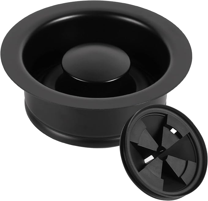 RQYEKDO Garbage Disposal Flange Stopper Collar Sink Baffle Kit, Fit Universal 3-1/2 Inch Standard Sink Drain Hole，Kitchen Sink Flange Stopper Replacement Accessories,Stainless Steel (Black)