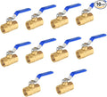 (Pack of 10) EFIELD 1/2-inch 600 WOG FNPT Heavy Duty Full Port Brass Ball Valve FIP Threaded, Blue Level. LF Brass,(VALVE344-10PCS)