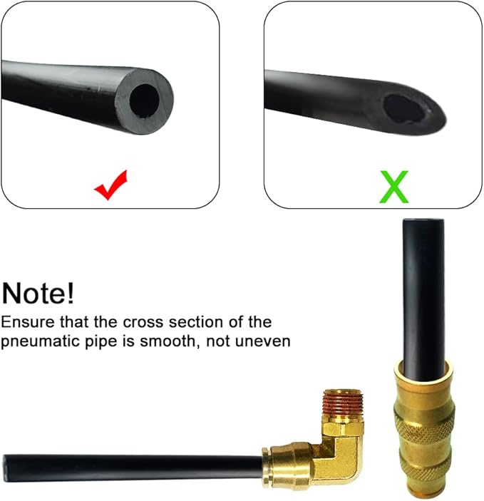 Push to Connect 3/8" Tube OD x 1/4" NPT Male Air Line Fitting - Pneumatic Quick Connect for Air Compressor, Brake Line - 5pcs