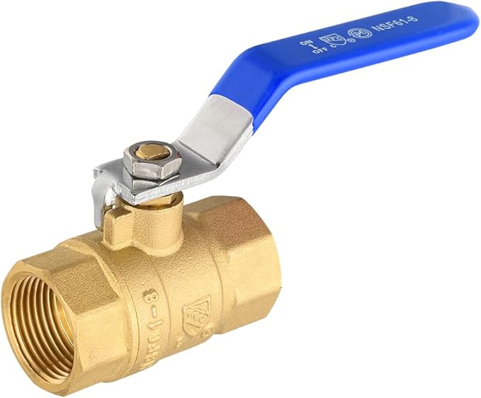 (Pack of 10) EFIELD 1/2-inch 600 WOG FNPT Heavy Duty Full Port Brass Ball Valve FIP Threaded, Blue Level. LF Brass,(VALVE344-10PCS)