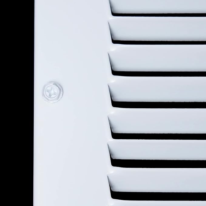 [2 Pack] Fits 14x6 Duct Opening | Steel Baseboard Return Air Grille by Handua | Vent Cover Grill | 7/8" Margin Turnback [Depth] to Fit Baseboard | White | Outer Dimensions: 15.75"W X 7.75 "H