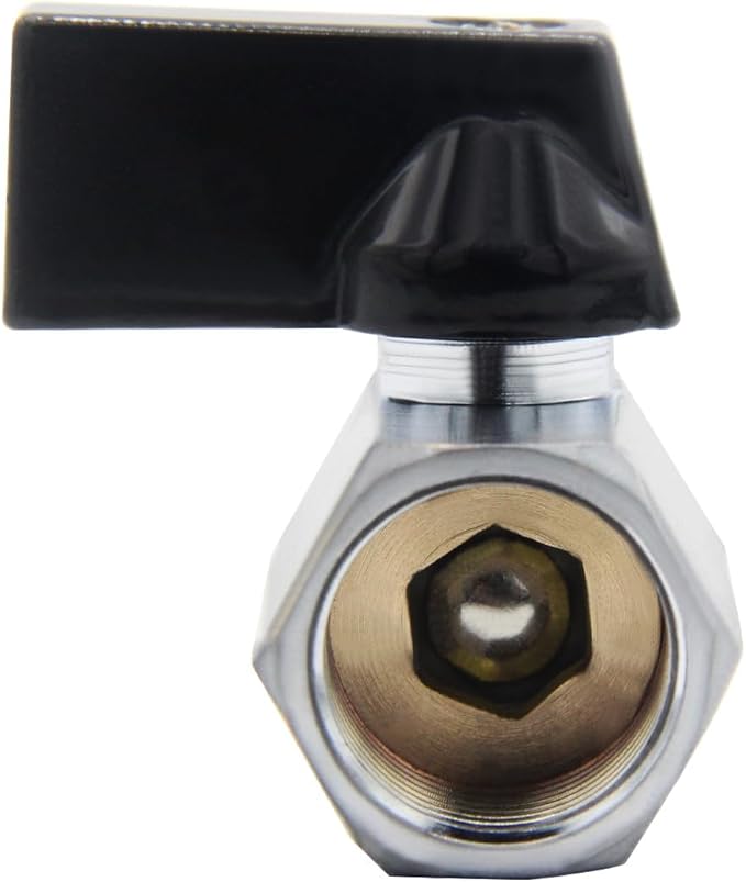 Brass Mini Ball Valve 1/2" NPT Female x Male Thread Shut Off Valve Chrome Plated (Pack of 4)