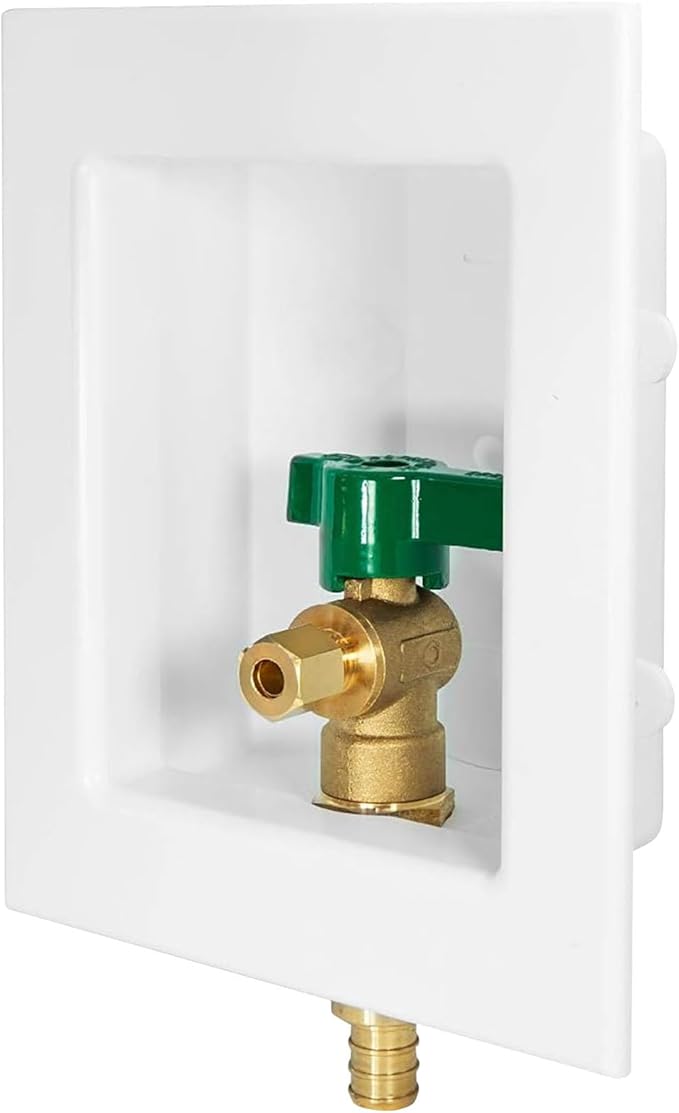 20-Pack Seelink Pre-Assembled Ice Maker Outlet Box, 1/2" PEX Crimp Inlet x 1/4" OD Compression Outlet, with Installed 1/4-Turn Ball Valve