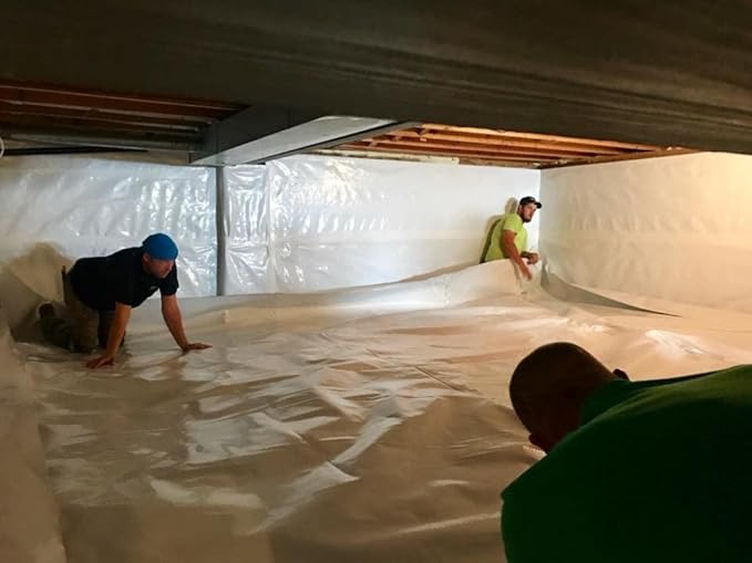 Whitecap Premium Reinforced Vapor Barrier - 20 Mil - (12' x 100') - Tear Resistant, Heavy Duty Vapor Barrier, Dura Skrim Moisture Barrier Plastic Sheeting for Crawlspace, Garden, Greenhouses
