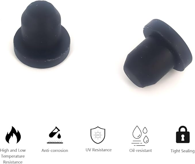 50 PCS Silicone Plugs Rubber Hole Plugs 1/4" Diameter Rubber Stopper for Round Holes Waterproof Hole End Covers Soft Flexible Stopper Sealing Plugs Pipe Holes Test Tube Plugs