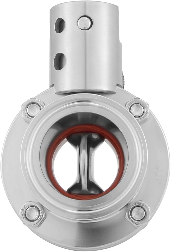 Sanitary Butterfly Valve Tri Clamp Valve with Handle 1.5" Tri Clamp Clover 1" Tube OD 304 Stainless Steel (pack of 2)
