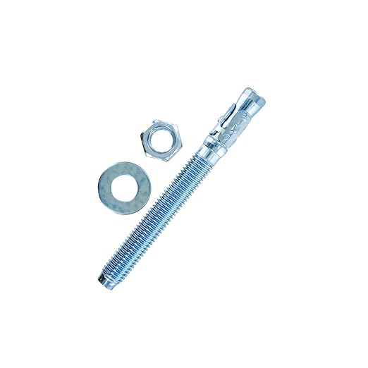 Conquest Zinc Plated Carbon Steel Concrete Wedge Anchors 5/8" x 6" - Heavy Duty Anchor Bolts for Interior Dry Environments and General Purpose Use (25 Pack)