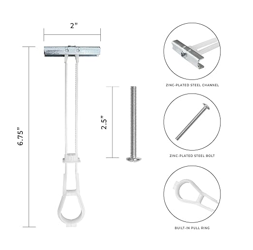 50-Pack 1/4"-20 Heavy Duty Quick Toggle Anchors with Bolts Set | for Drywall, Metal Studs, and Concrete Block | Holds 260+ Lbs. | 50 Toggles + 50 Bolts