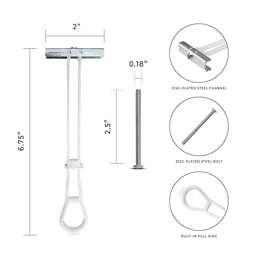 100-Pack 3/16"-24 Heavy Duty Quick Toggle Anchors with Bolts Set | for Drywall, Metal Studs, and Concrete Block | Holds 240+ Lbs. | 100 Toggles + 100 Bolts