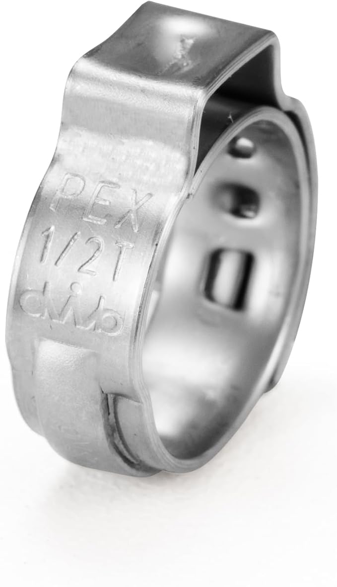 (Pack of 100) WMAXPFIT PEX Cinch Clamp Rings 1/2 Inch, STAY PUT Stainless Steel PEX Pipe Cinch Crimp Rings Pinch Clamps for PEX Pipes and PEX Fittings Connection