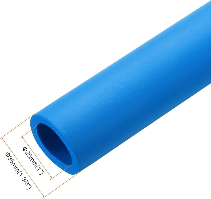 uxcell Foam Tubing for Handle Grip Support, Pipe Insulation Outside Pipe Lagging, 25mm(1") ID 35mm(1 3/8") OD 1m Blue