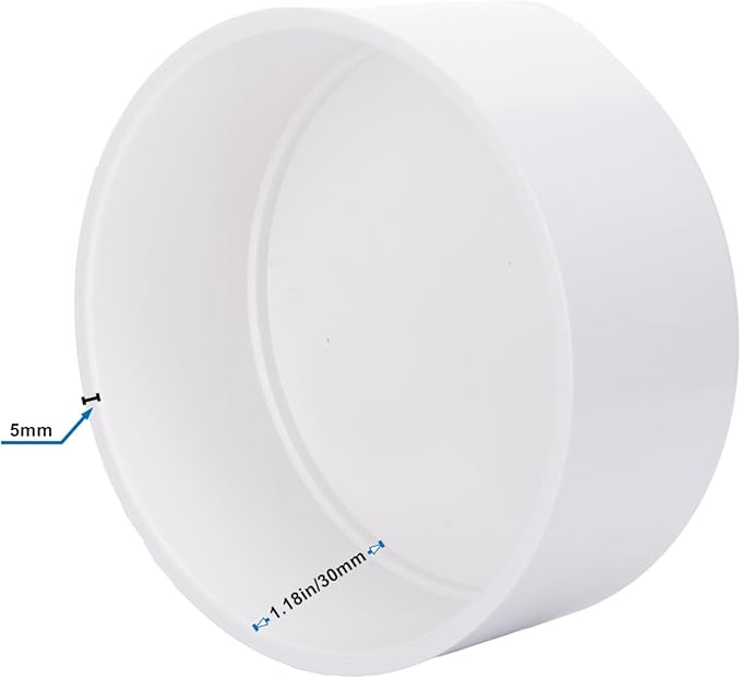 PVC Pipe End Cap Fitting Furniture Grade PVC Pipe End Cap Plug Adapter (2 inch (6 Pack))