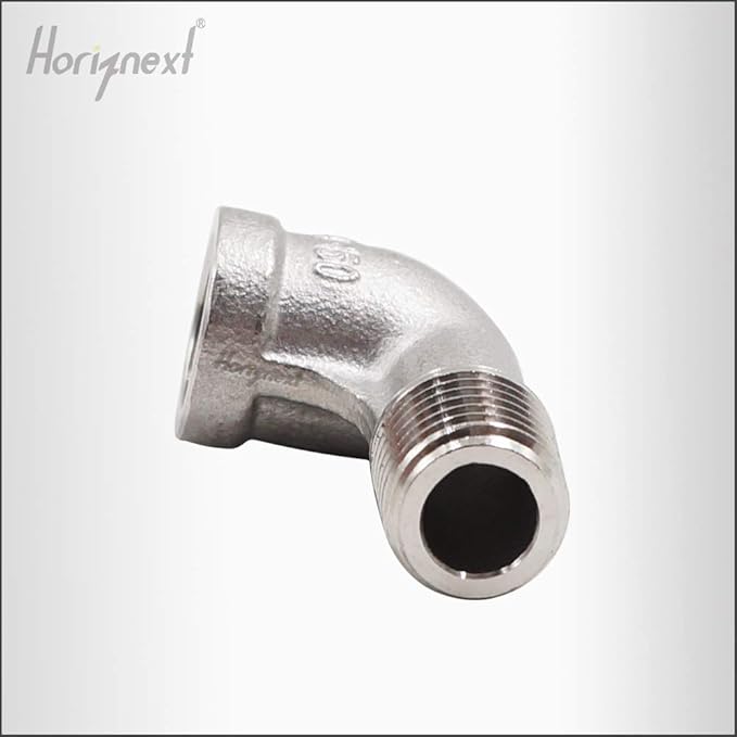 stainless steel NPT 1/4 elbow fitting 90 degree with male to female thread connecting water pipe air hose pvc tube cast coupling (4 pcs)