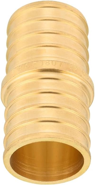 (Pack of 200) EFIELD Pex Barb Crimp Brass Fittings 1-Inch x 1-Inch Straight Couplings, ASTM F1807, UPC Certified (200),(PEX1807010-200PCS)