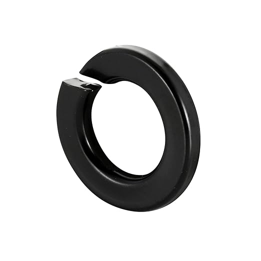 M8 Black Spring Lock Washer, 304 Stainless Steel, Black Coating Split Lock Washer Elastic Gasket, for Screws Fasteners, 50 PCS