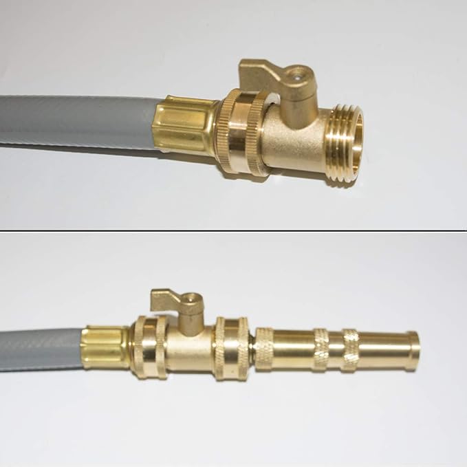HQMPC Garden Hose Shut Off Valve 3/4" GHT Heavy Duty Hose On Off Valve Ball Valve 2 Pack With 4Pcs Washers