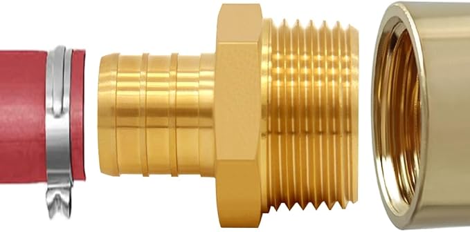 8PCS LF Brass 1/2 Inch PEX Barb to 3/4 NPT Male Straight Coupling Pipe Crimp Fitting