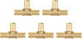 1/2" PEX Tee Brass Pipe Fitting (5 Pack) - Anti-Corrosion, Lead-Free, 5 Year Warranty, Multiple Certifications, Easy Installation for Plumbing Repairs and Home DIY