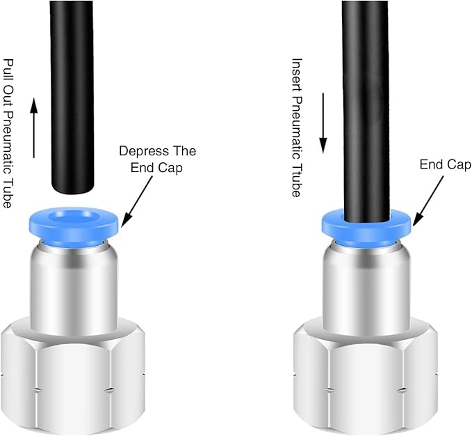 1/4 Female Npt Push to Connect Fittings,CEKER 4MM x 1/4" NPT Female Thread Air Fittings 4MM Quick Connect Air Lines Fittings Pneumatic Tubing Fitting Push in Connector 2Packs