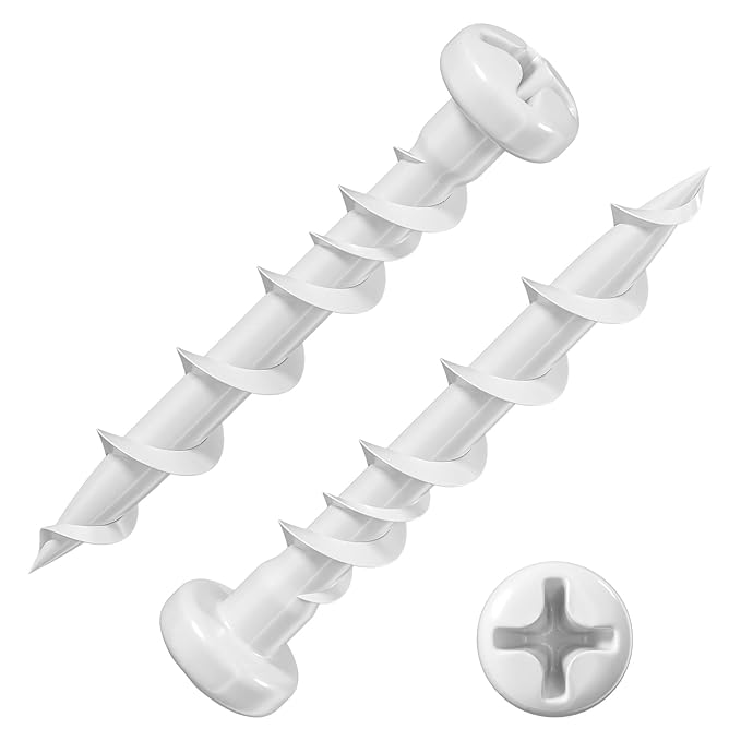 (100 pcs) Pan Head Drywall Anchors 1-1/4" White Anti Rust Coating, Bolt Anchor, Duty Hollow Wall Anchors