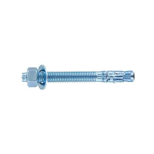 Conquest Zinc Plated Carbon Steel Concrete Wedge Anchors 5/8" x 6" - Heavy Duty Anchor Bolts for Interior Dry Environments and General Purpose Use (25 Pack)