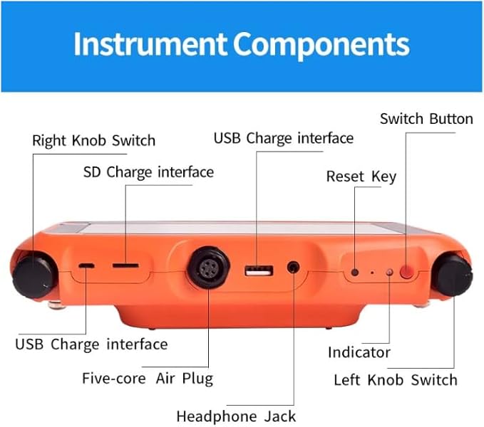 PQWT L4000 Underground Water Leak Detectors Indoor Outdoor Wall Water Pipe Detector Machine Multi Sensor Acoustic Pipeline Leakage Detection Kit Noise Reduction Headphone Smart Touchscreen Carry Case