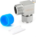 TAISHER 2PCS 304 Stainless Steel Square 90 Degree Compression Tube Pipe Fitting Connector, 3/8" Tube OD x 1/4" NPT Male Adapter
