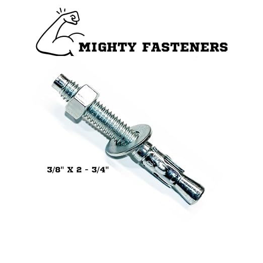 Zinc-Plated Steel Wedge Anchors, 3/8" X 2-3/4" - Heavy-Duty Mounting Bolts for Concrete - 50 Pack