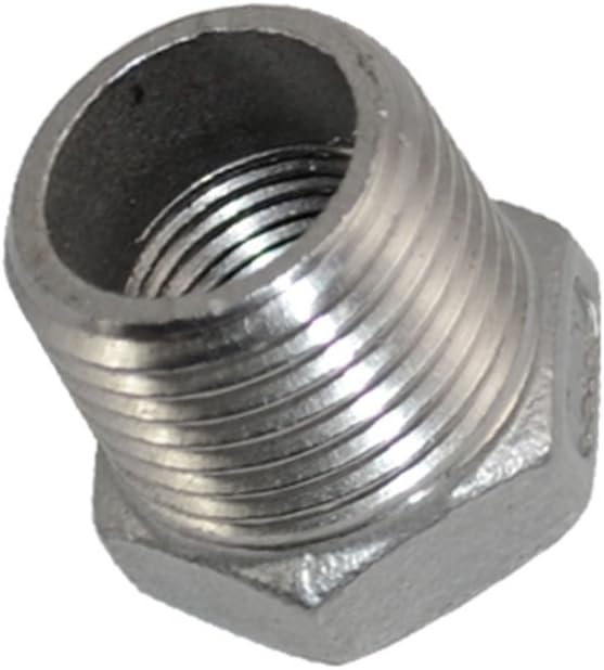 1/2" Male NPT to 1/4" Female NPT Female Reducing/Reducer Bushing Pipe Fitting,Adapter,Stainless Steel SS 304 Hex Bushing