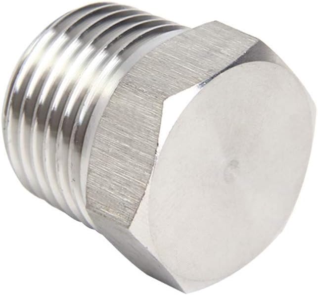 Joywayus 4Pcs Stainless Steel Outer Hex Thread Socket Pipe Plug Fitting 1/4" NPT Male