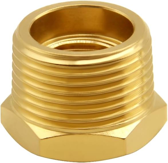 4PCS Brass Reducer Bushing, 3/4" NPT Male to 1/2" NPT Female Thread, Hex Reducing Convert Adapter Pipe Fitting Connector for Water/Oil/Gas