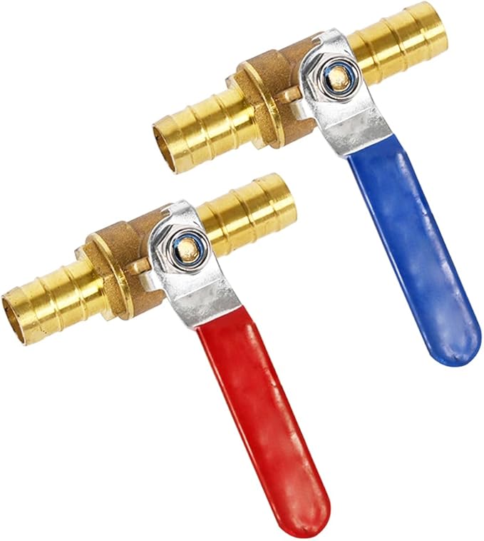 1/2 Inch PEX Crimp Brass Shut-Off Ball Valve for Hot and Cold Water (Pack of 4)